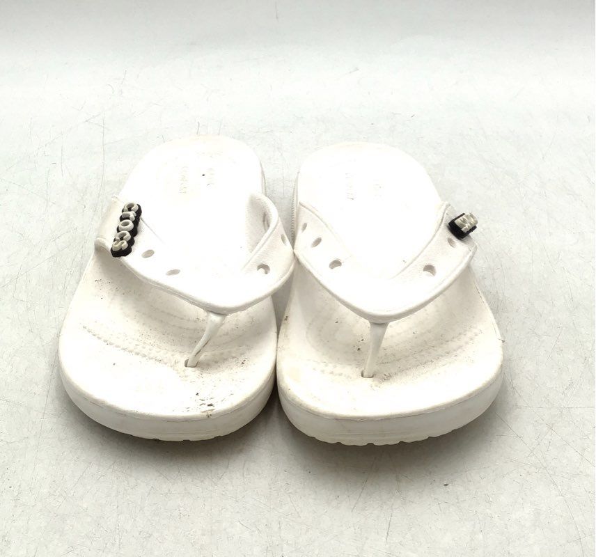 Crocs Women&#39;s White Casual Slip-On Flip-Flop Sandals - Size 10