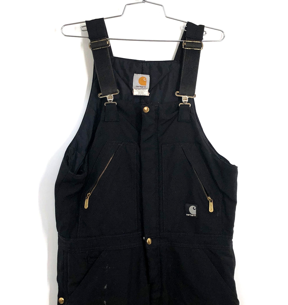 Carhartt Men's Black Arctic Quilt Lined Nylon Bib Overalls R22 Sz 32x30