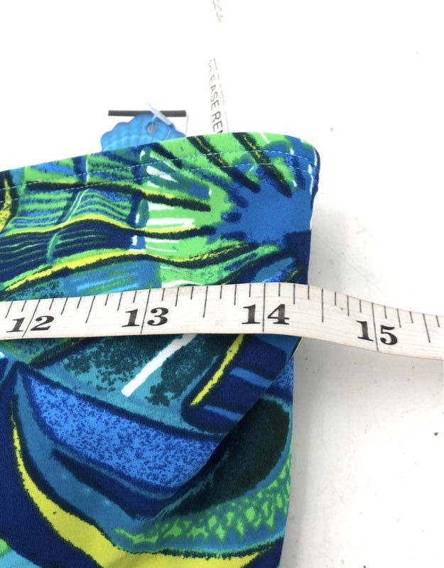 Skinnydippers Women's Flapjack One Piece Swimsuit Blue Multi One Shoulder NWT M