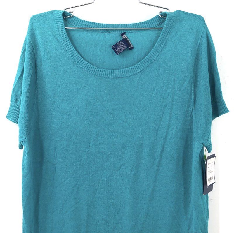 NWT Doncaster Collection Women's Teal Pullover Sweater - Size 2W