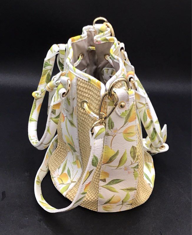 Valentina Multicolor Lemon Print Bucket Bag