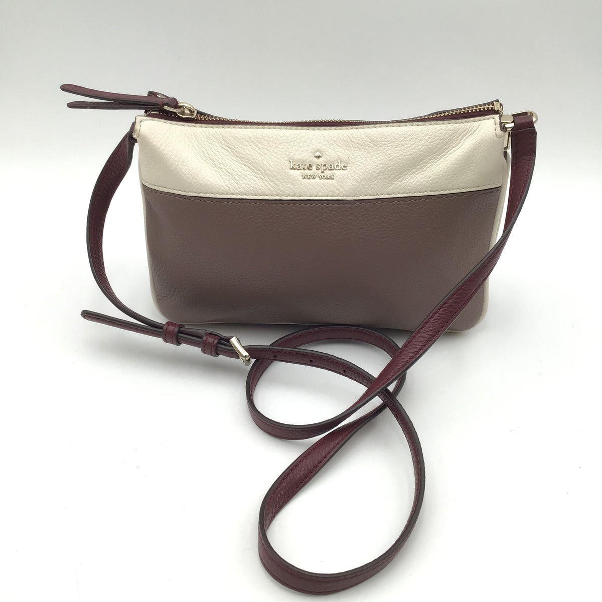 Authentic Kate Spade New York Mauve Ivory Luxury Crossbody Bag - COA Included