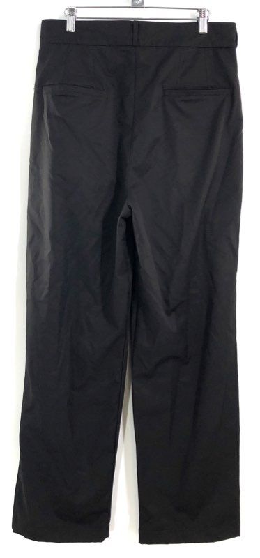 SLOVN Women's Black Pleated Wide Leg High Rise Trousers NWT Sz 2