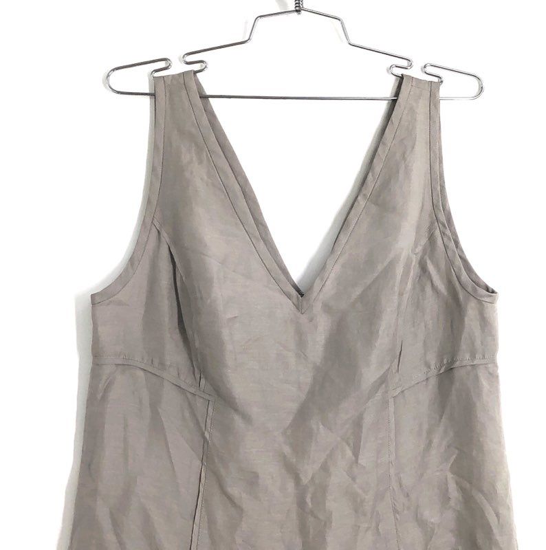 Club Monaco Women's Natasha Dress Taupe Linen Silk V-Neck Mini NWT Sz 12