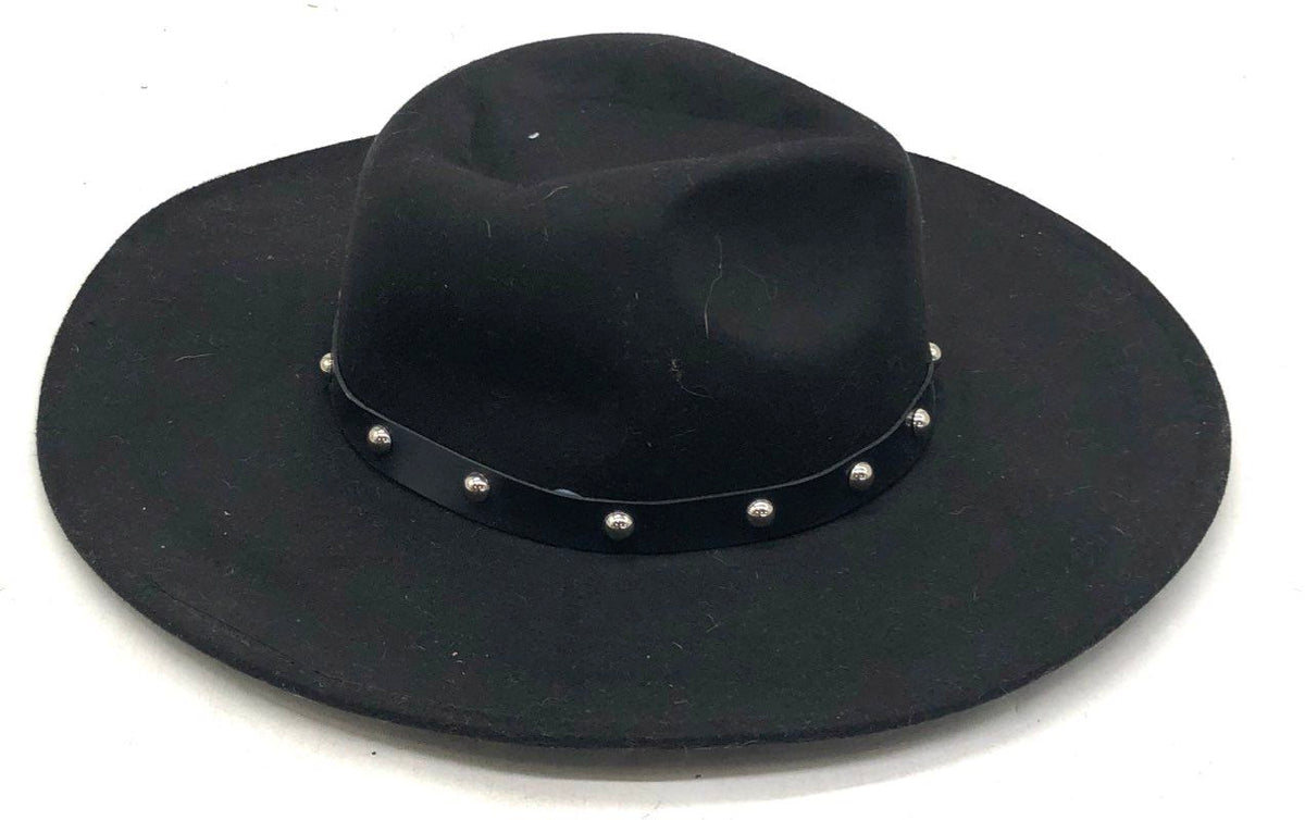 Marcus Adler New York Black Faux Felt Studded Fedora Hat Women's One Size