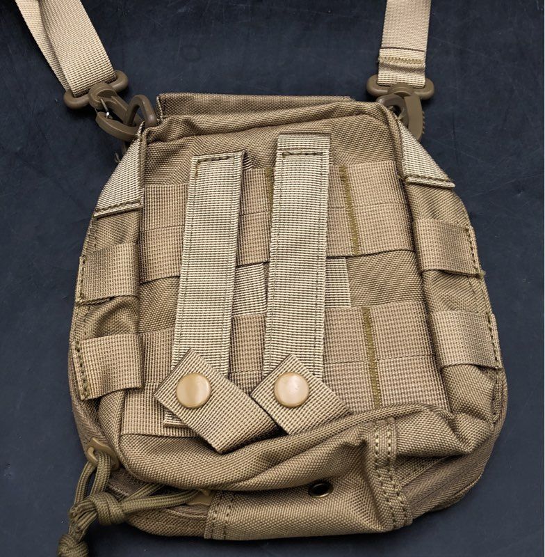 Men's Tan MOLLE Tactical Utility Pouch Admin Crossbody Shoulder Bag