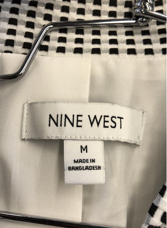 NWT Nine West Women's Black White Check Blazer - Size M