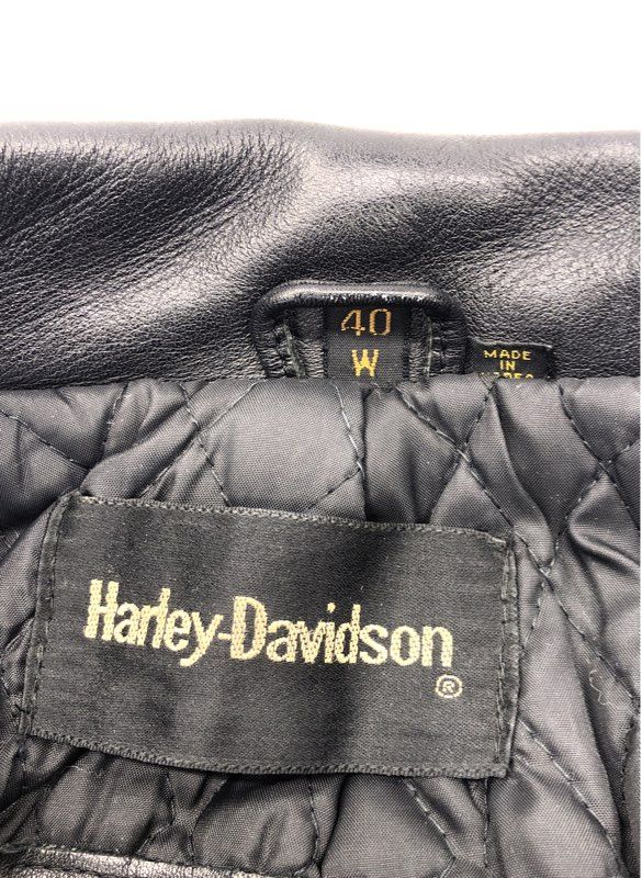Vintage 80s Harley-Davidson Braided Shoulder Leather Moto Jacket Sz 40W