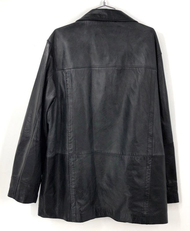 Vintage 90s M. Julian Wilsons Button Front Leather Jacket Car Coat Sz XL