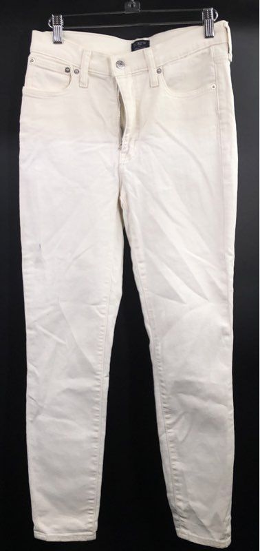 J.Crew Women's High-Rise Skinny Jeans White Stretch Denim NWT Sz 27