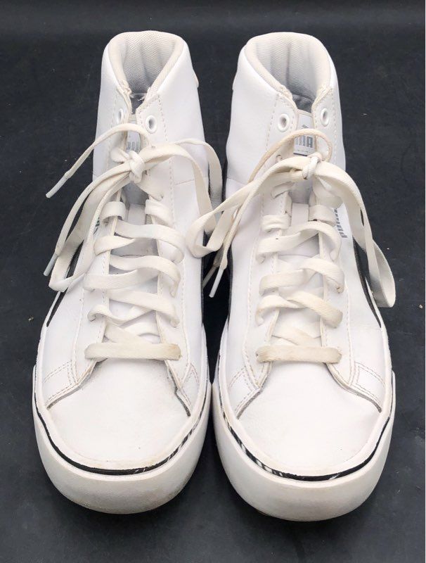 Puma Cali Court Mid White Black Platform Sneakers Women's Size 8