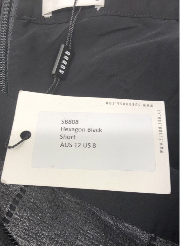 Suboo Women's Black Hexagon Pattern Paneled Shorts Size US 8 NWT