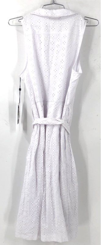 NWT Tommy Hilfiger White Eyelet Belted Cotton Shirtdress Women's Size 8