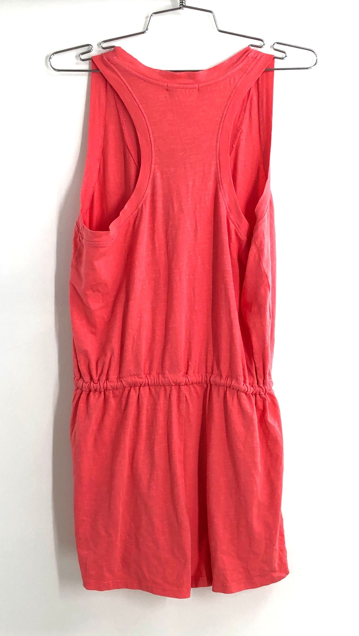 Sundry Women's Guava Racerback Romper Slub Cotton Knit Drawstring Sz 2 NWT