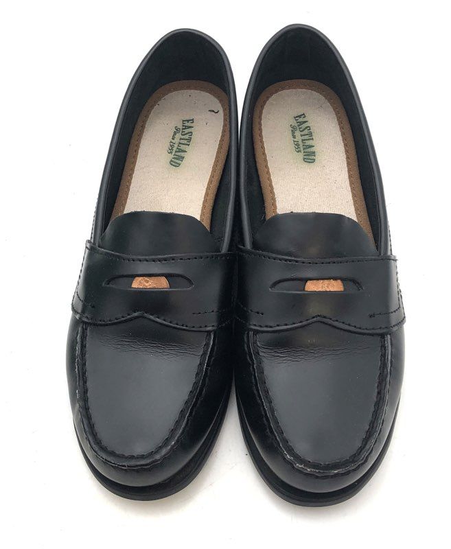 Eastland Classic Penny Loafer Black Leather Women's Slip-on Shoes Size 7.5 M
