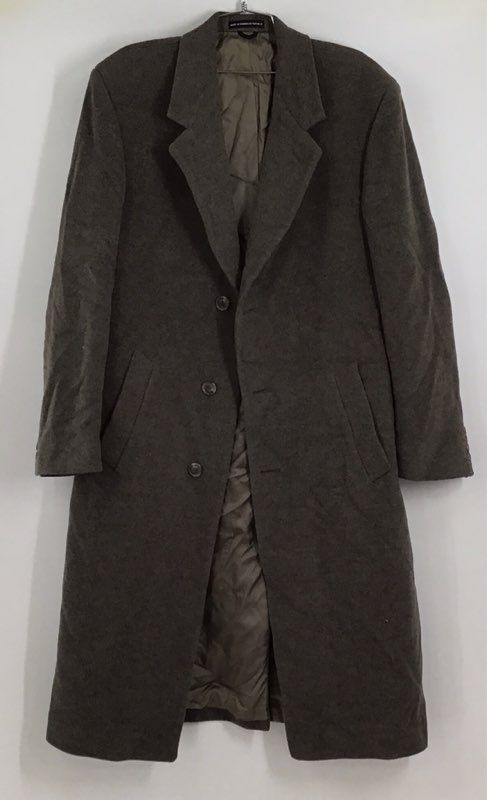 Lauren Ralph Lauren Men&#39;s Brown Notch Lapel 3-Button Single-Breasted Overcoat