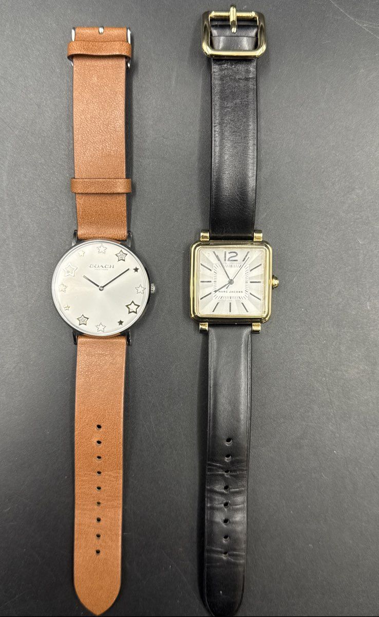 Coach & Marc Jacobs Watch Lot of 2 Women's Designer Stainless Steel Leather