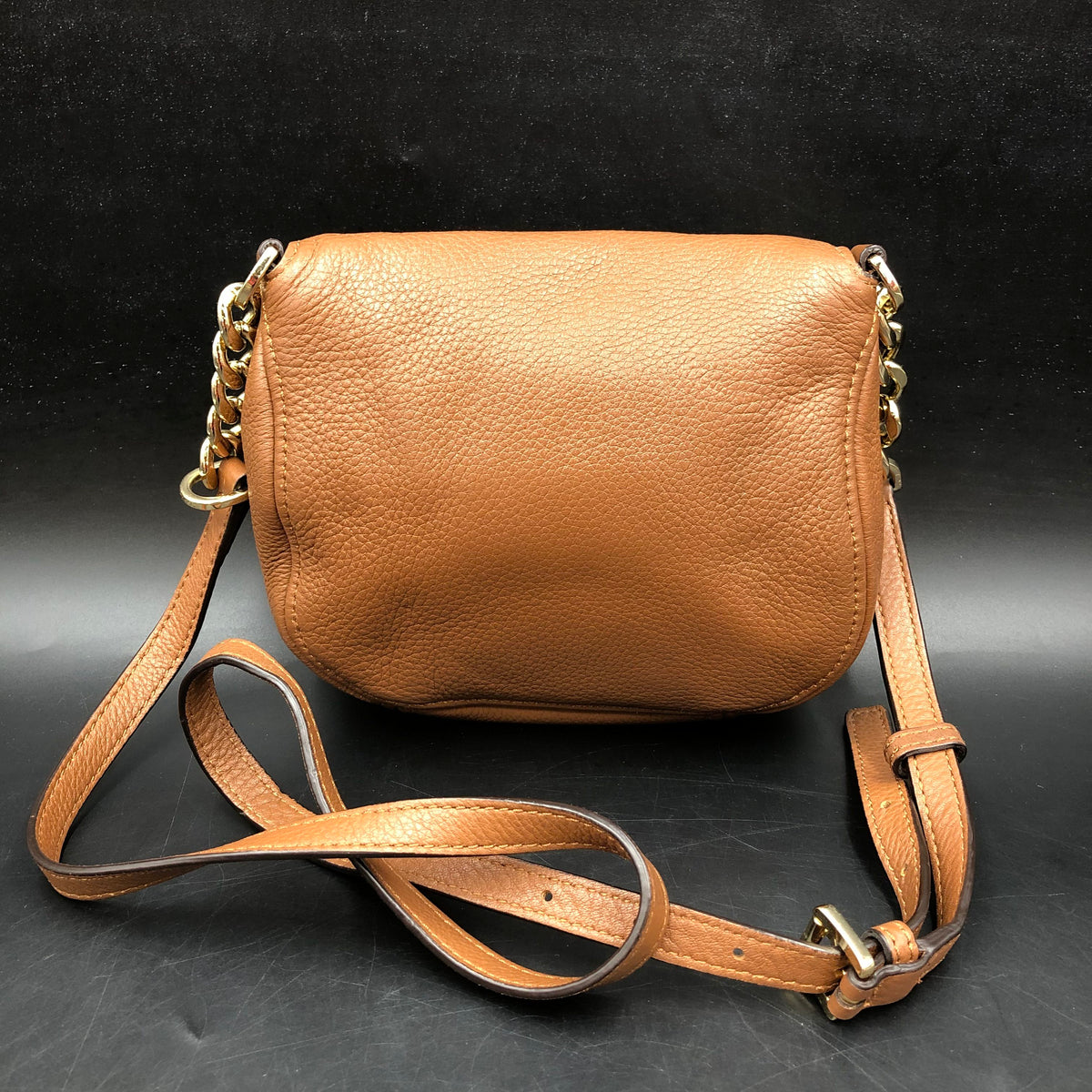 Michael Kors Brown Pebbled Leather 'Bedford' Crossbody Bag (+COA)