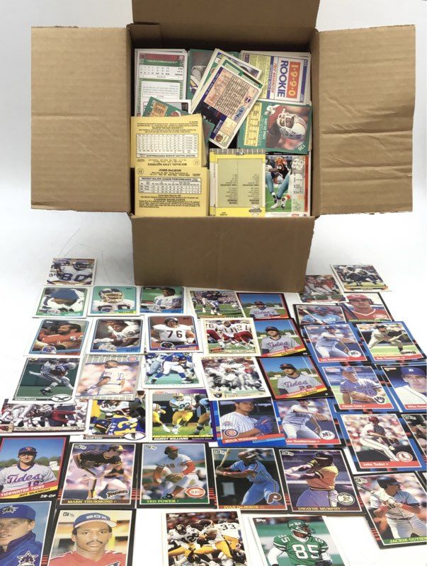 16.2 lbs. Lot of Football, Baseball Cards. Medium Box, Unsorted