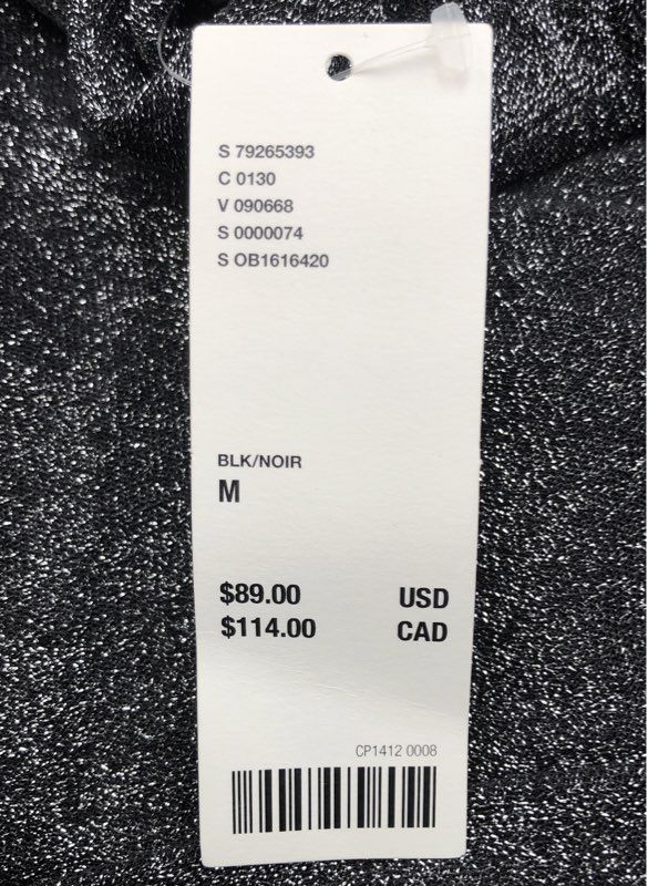 NWT Urban Outfitters Women's Black Arna Sparkle Slip Dress - Size M