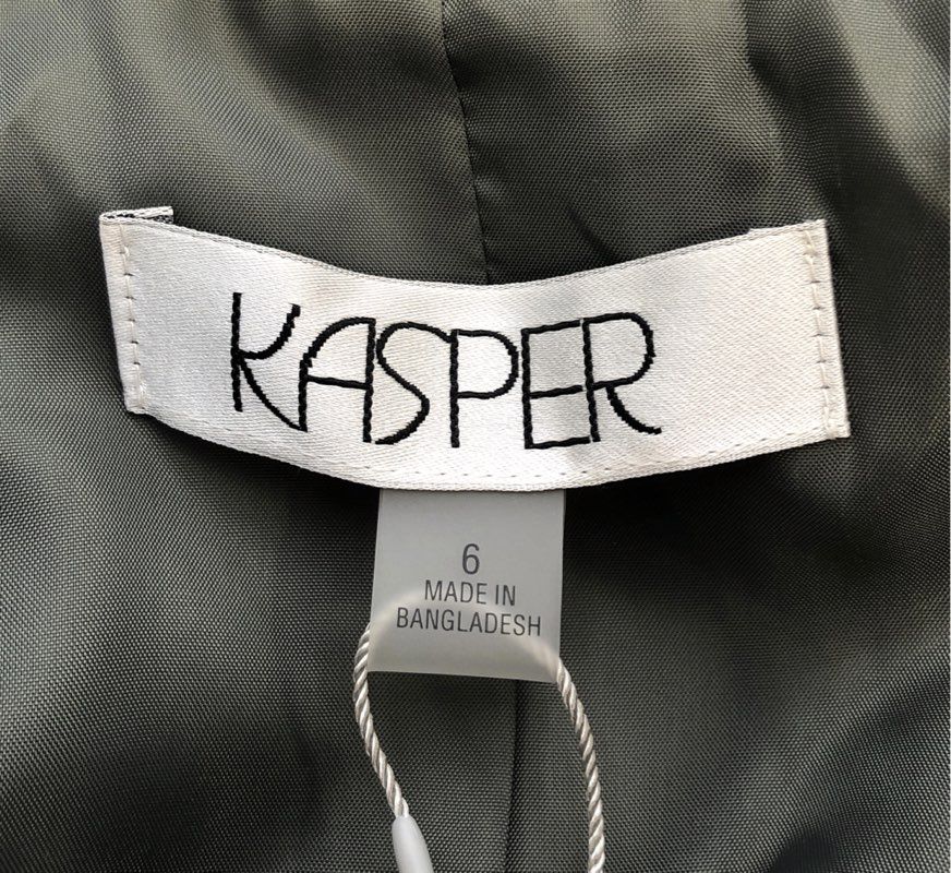 Kasper Women's Dark Sea Stone One Button Tailored Blazer NWT Sz 6