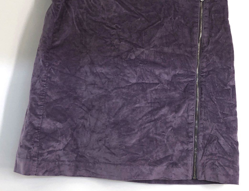LOFT Women's Purple Corduroy Velveteen Mini Skirt Side Zip Lined Sz 6