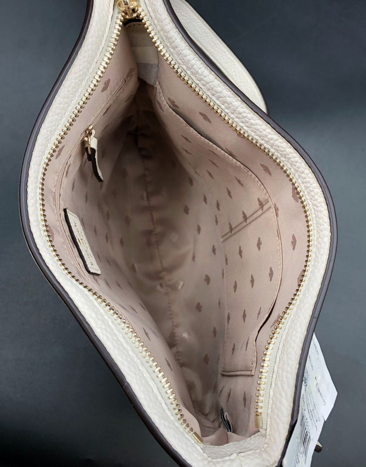 Kate Spade 'Cara' White Pebbled Leather Crossbody Bag w/ Gold-Tone Detail (+COA)