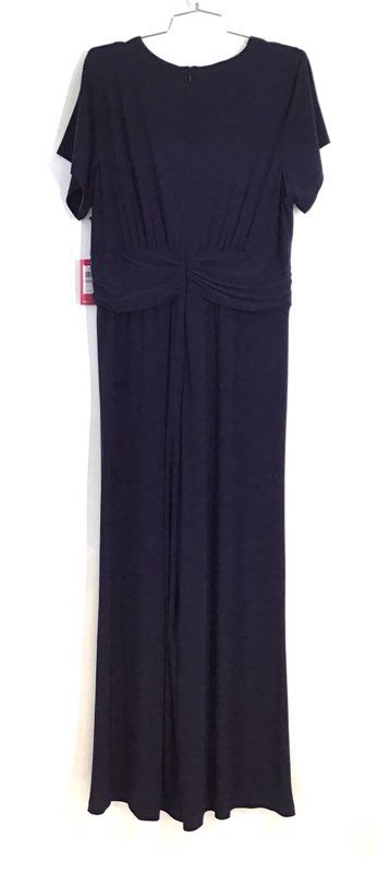 Vince Camuto Women's Navy Blue Twist Knot Front V-Neck Maxi Dress Sz 1X NWT
