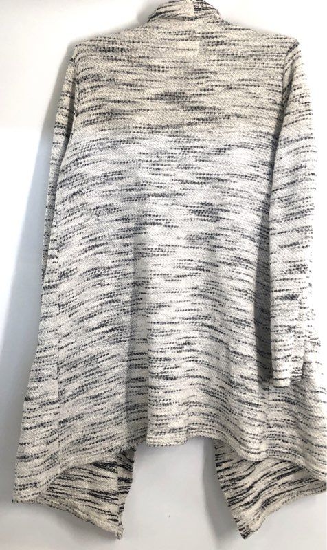 Billabong Women's Open Front Cardigan Sweater Black White Textured Knit Sz M