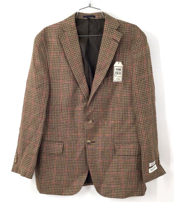 NWT Jos. A. Bank Men's Brown Houndstooth Sport Coat - Size 42