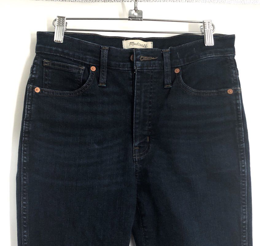 Madewell Women's High-Rise Skinny Jeans Dark Indigo Wash Cropped Size 28