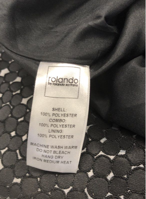 Rolando by Rolando Santana Women's Silver Black Lattice Sheath Dress Sz 6