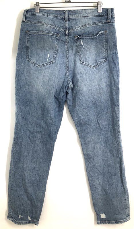 Pistola Women's Blue Distressed High Rise Ripped Knee Frayed Hem Jeans Sz 31