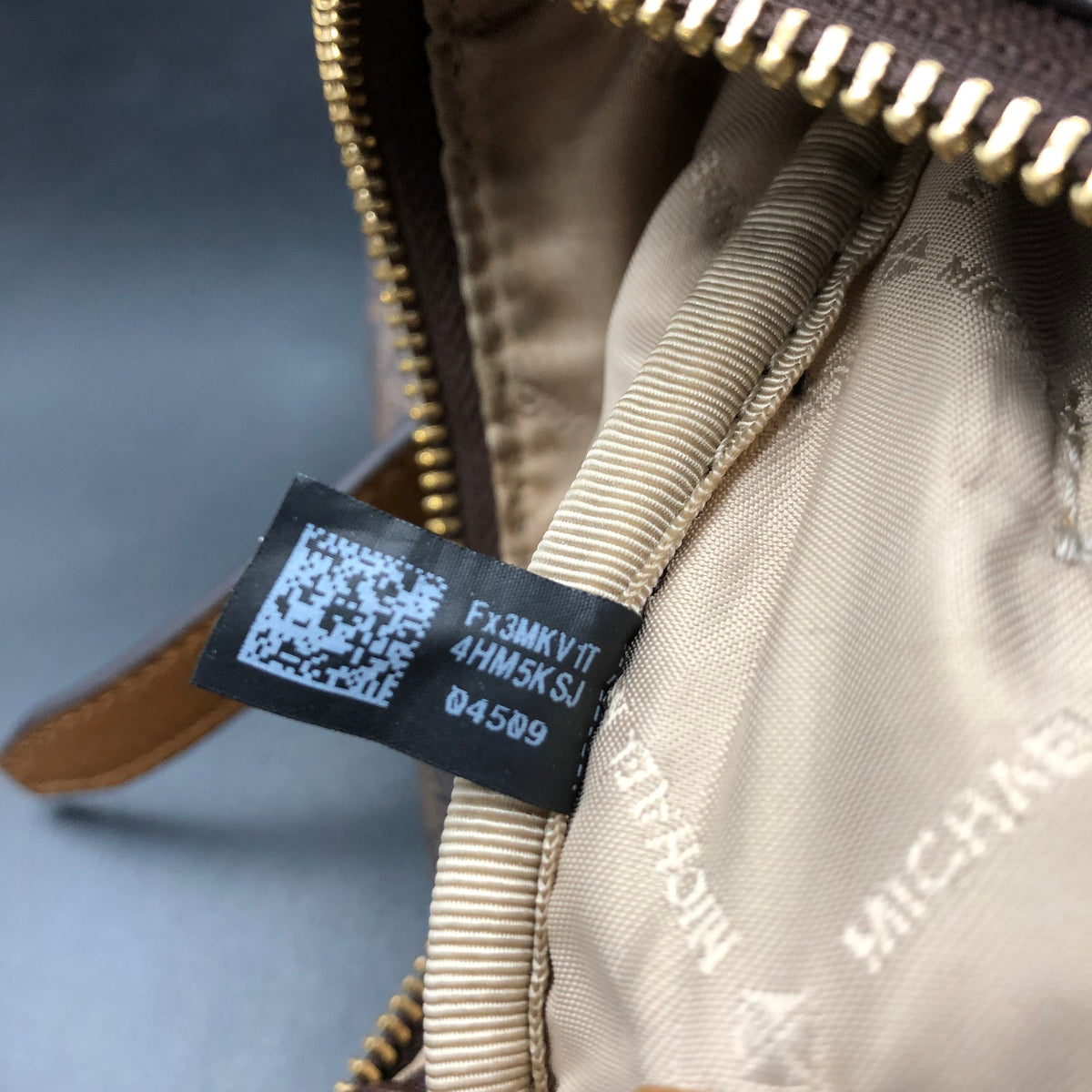 Michael Kors Brown Signature Print Pacey Backpack Gold Hardware COA