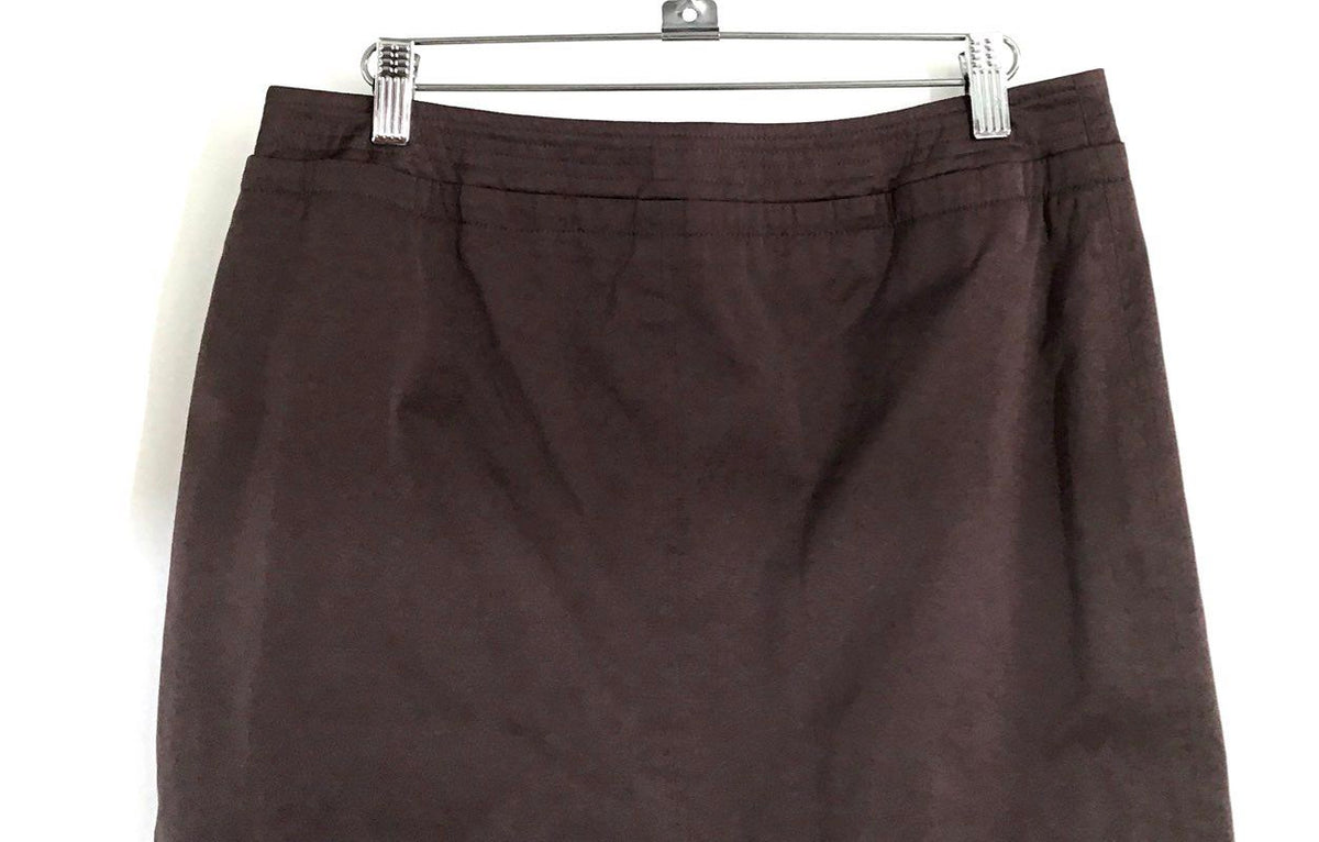 Rene Lezard Women's Brown Corded Pencil Skirt Made in Croatia NWT Size 38