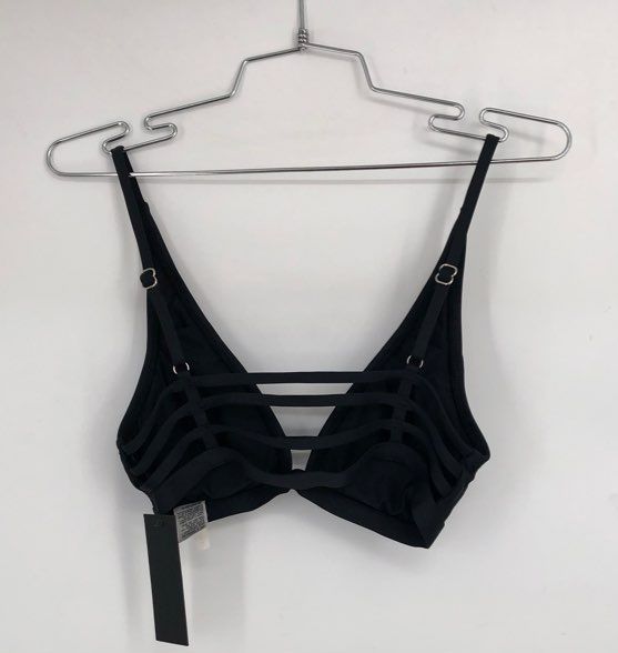 NWT Gianni Bini Women&#39;s Black Adjustable Strap Swimwear Bikini Top - Size XS