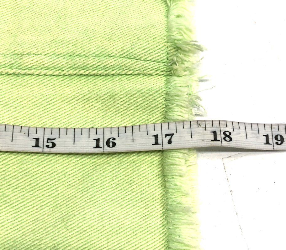 Sunland 17 Women's Lime Green Denim Mini Skirt Raw Frayed Hem Size M
