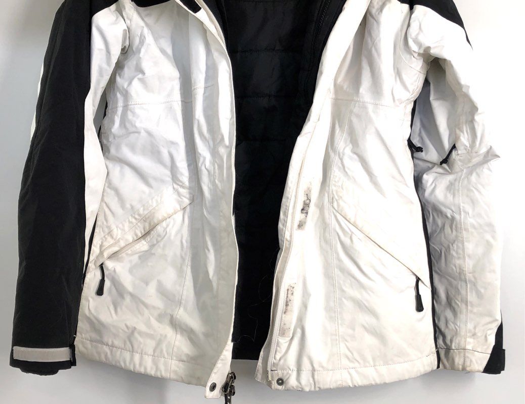 The North Face Women's HyVent Insulated Hooded Ski Jacket White Black Sz M