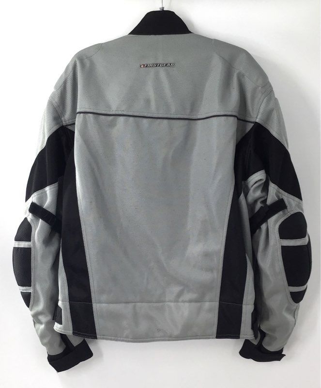 FirstGear Men's Armored Riding Motorcycle Jacket Gray Black Mesh Padded Sz 2XL