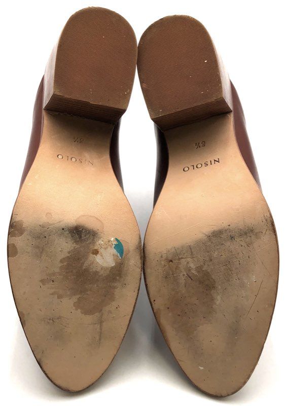 Nisolo Dari Boot Brandy Leather Heeled Ankle Booties Women's Size 8.5