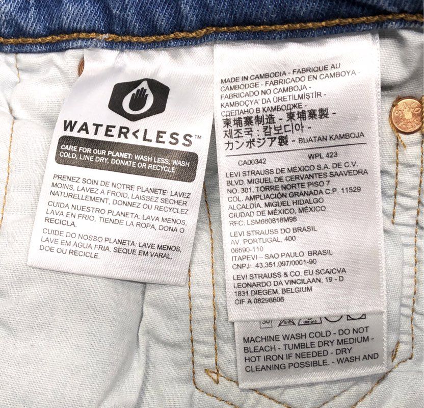 Levi's Women's 501 Skinny Jeans Blue High Rise Button Fly Raw Hem W24 L28