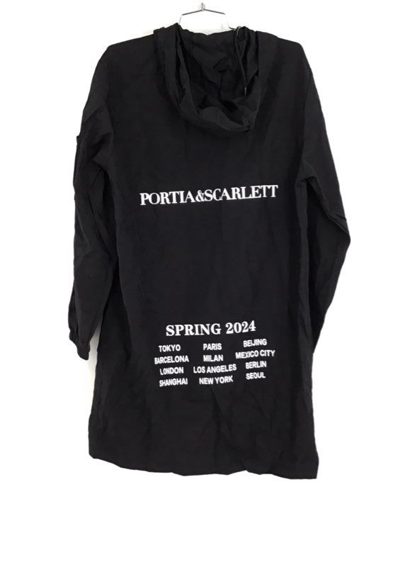 NWT Portia &amp; Scarlett Women&#39;s Black Hooded Full Zip Japanese Jacket - Size XL