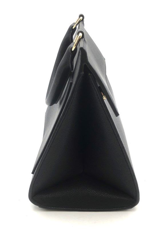 Modern Picnic Black Pebbled Vegan Leather Large Luncher Insulated Lunch Bag