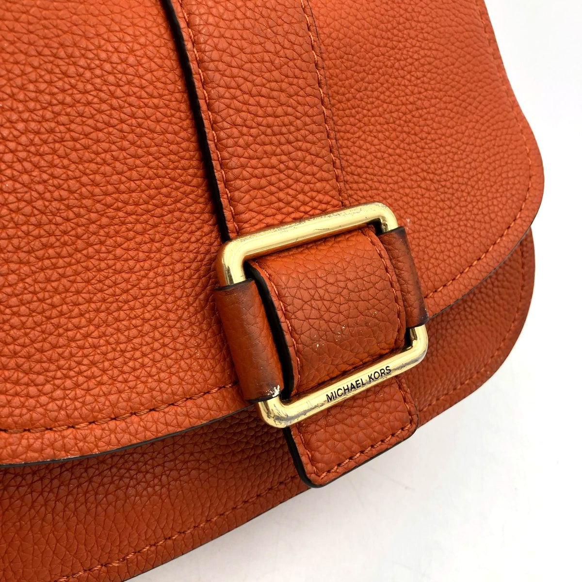 Authentic Michael Kors Women&#39;s Orange Luxury Leather Crossbody Bag -COA Included