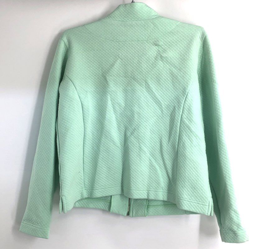 EP Pro Women's Mint Green Quilted Full Zip Golf Mock Neck Jacket Sz M