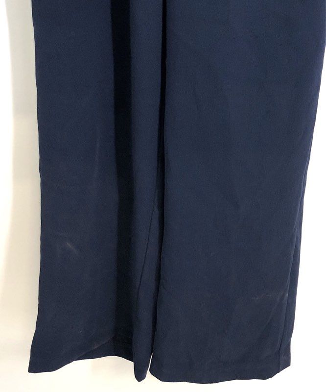 Monteau Los Angeles Women's Navy Blue Halter Button Front Jumpsuit Sz XS