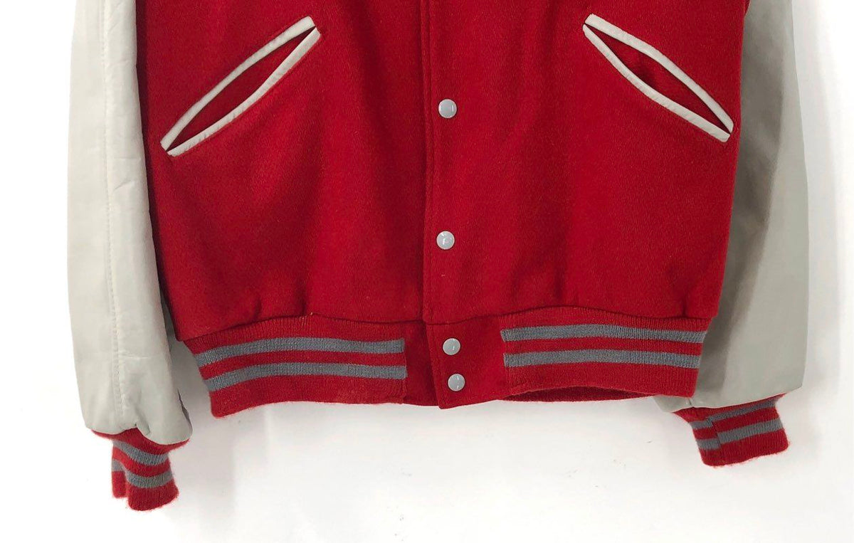 Vintage 80s Butwin Wool Leather Sleeve Letterman Varsity Jacket Made USA Sz XL