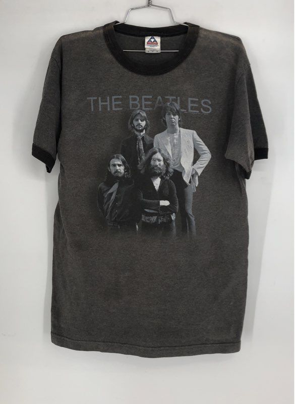 Vintage Y2K The Beatles Rock Band Ringer Tee Faded Distressed AAA Sz M