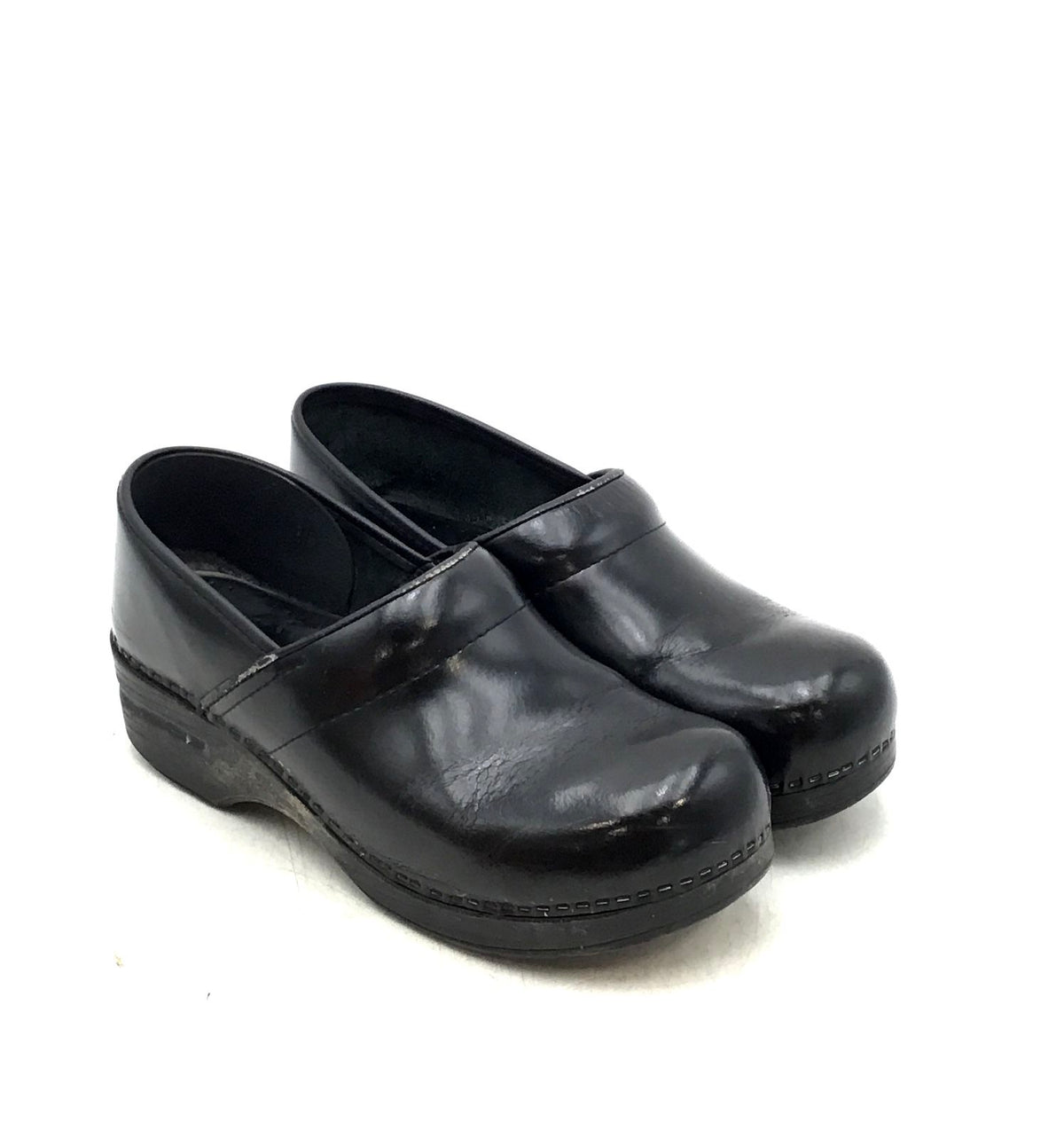 Dansko Women&#39;s Pro XP Medallion Patent Black Slip-On Casual Clog Shoes - Size 40