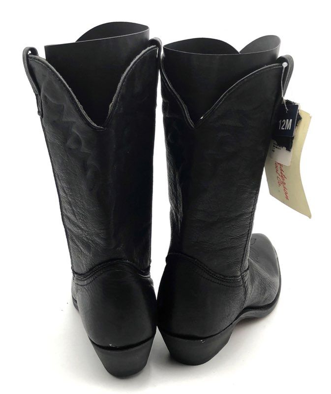 Masterson Boot Co. Black Leather Western Cowboy Boots Metal Toe Tips Women's 12